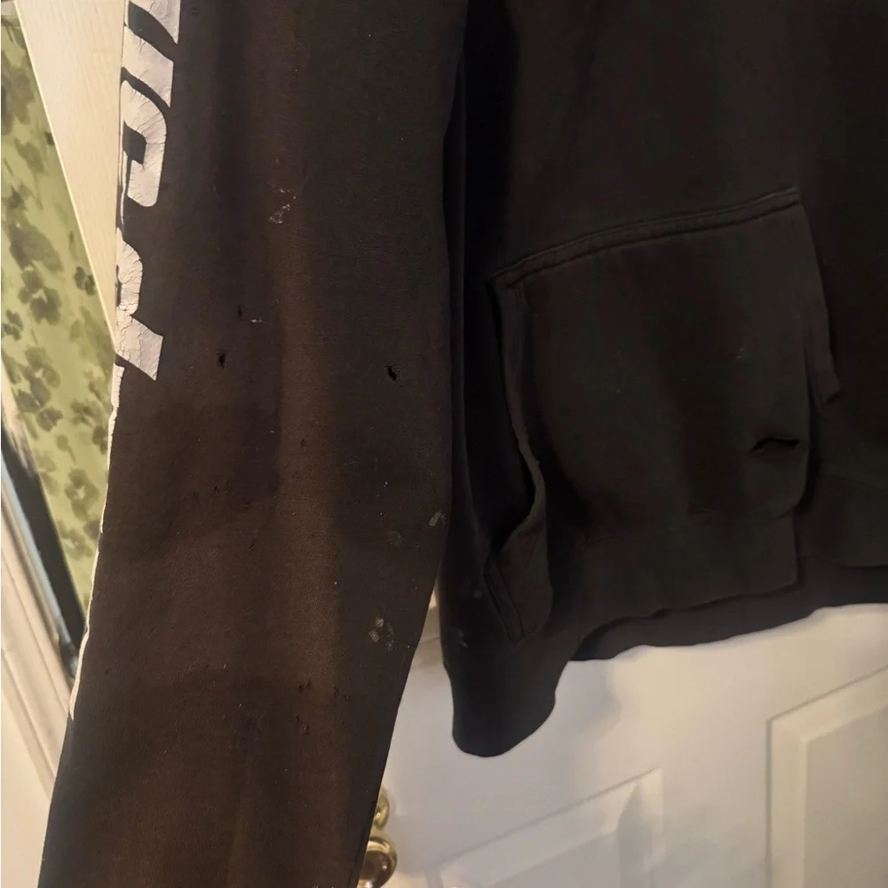 Snap On Black Crewneck Sweater with White Logo